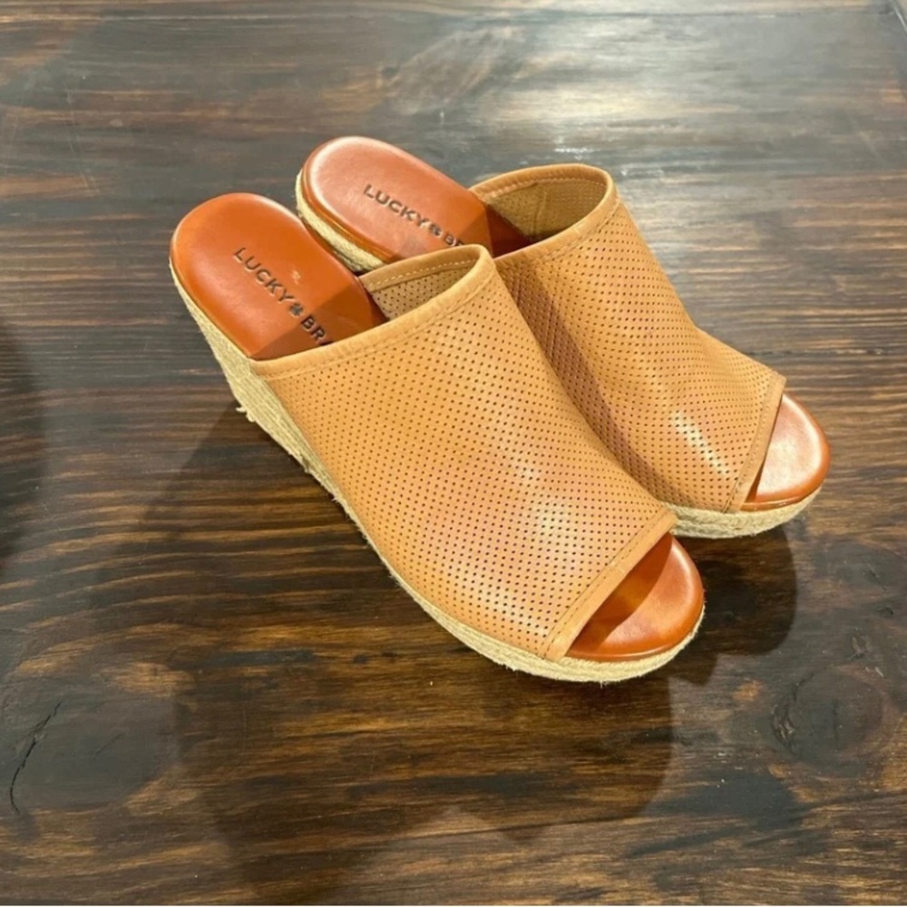 Lucky Brand Women's Mackayla Espadrille Wedge Sandals- size 8
